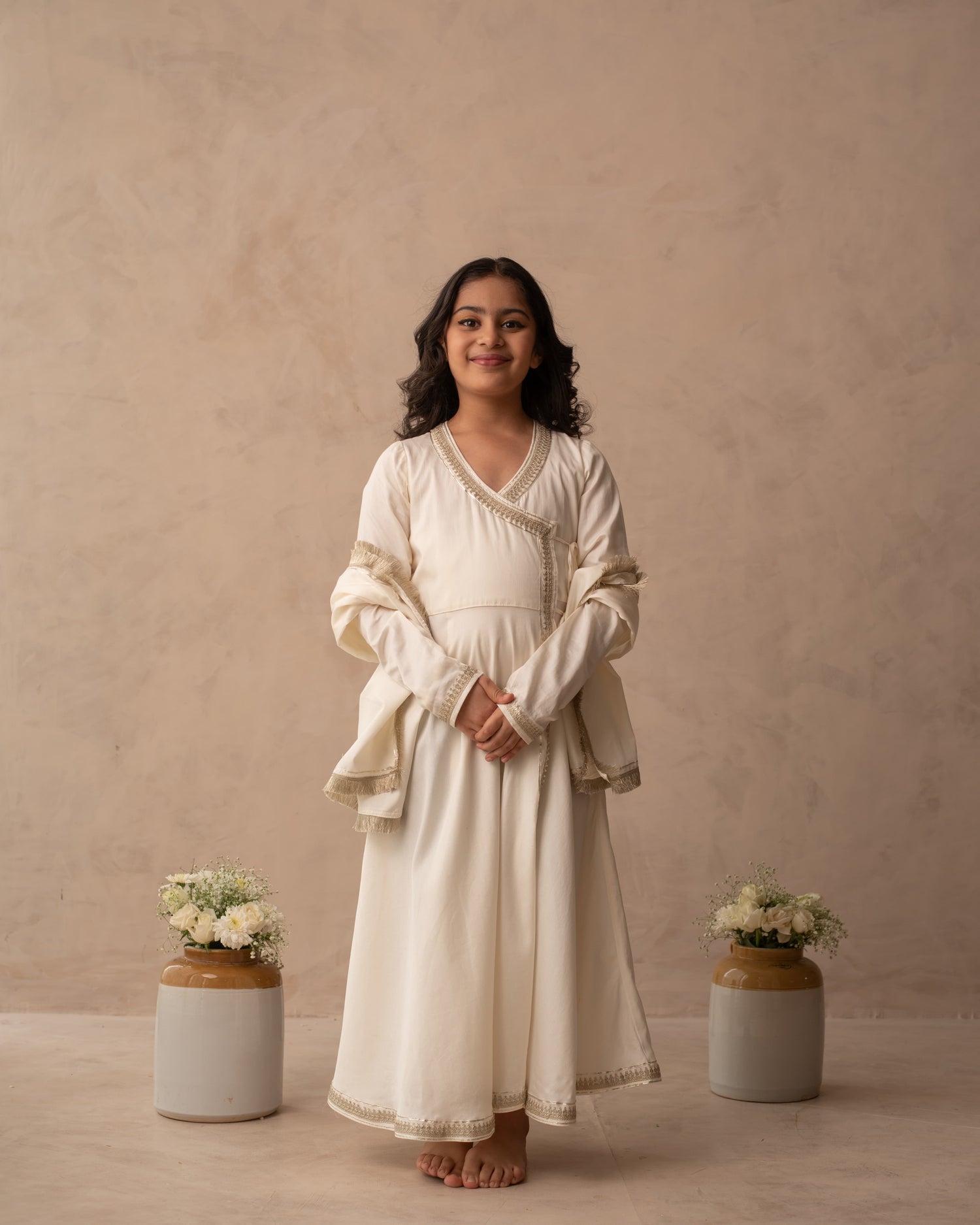 Festive anarkali angrakha dress for girls