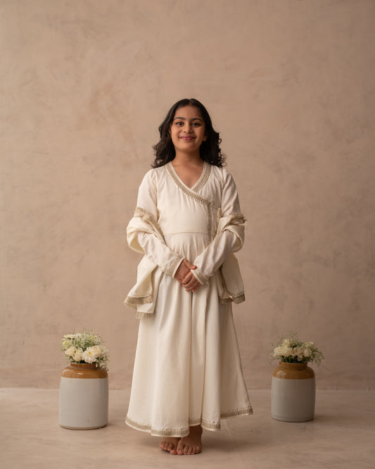 Festive anarkali angrakha dress for girls