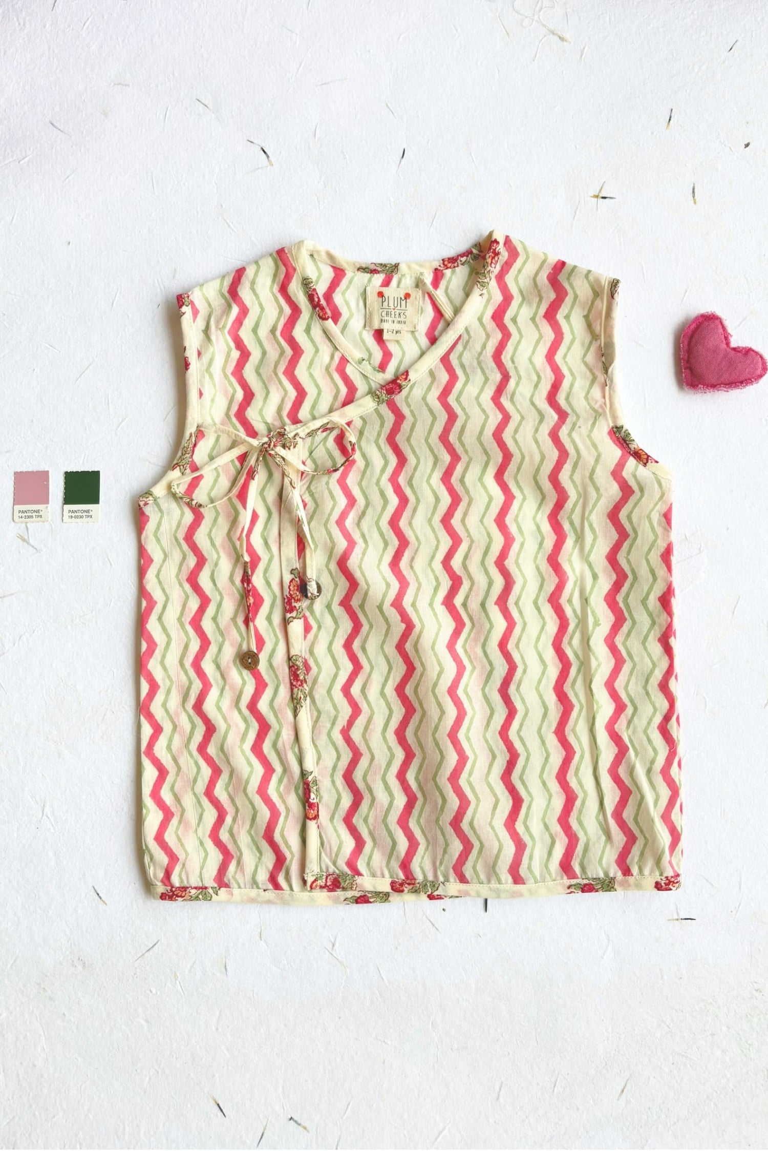 Soft cotton chevron jhabla for newborns