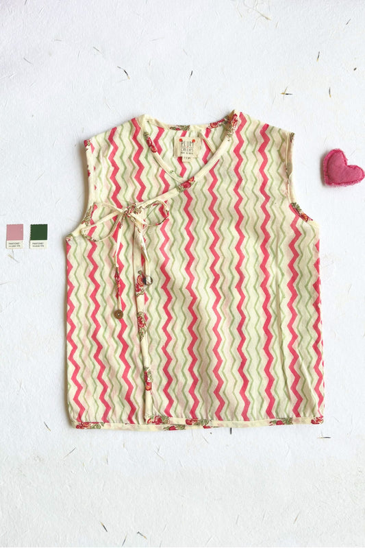Soft cotton chevron jhabla for newborns