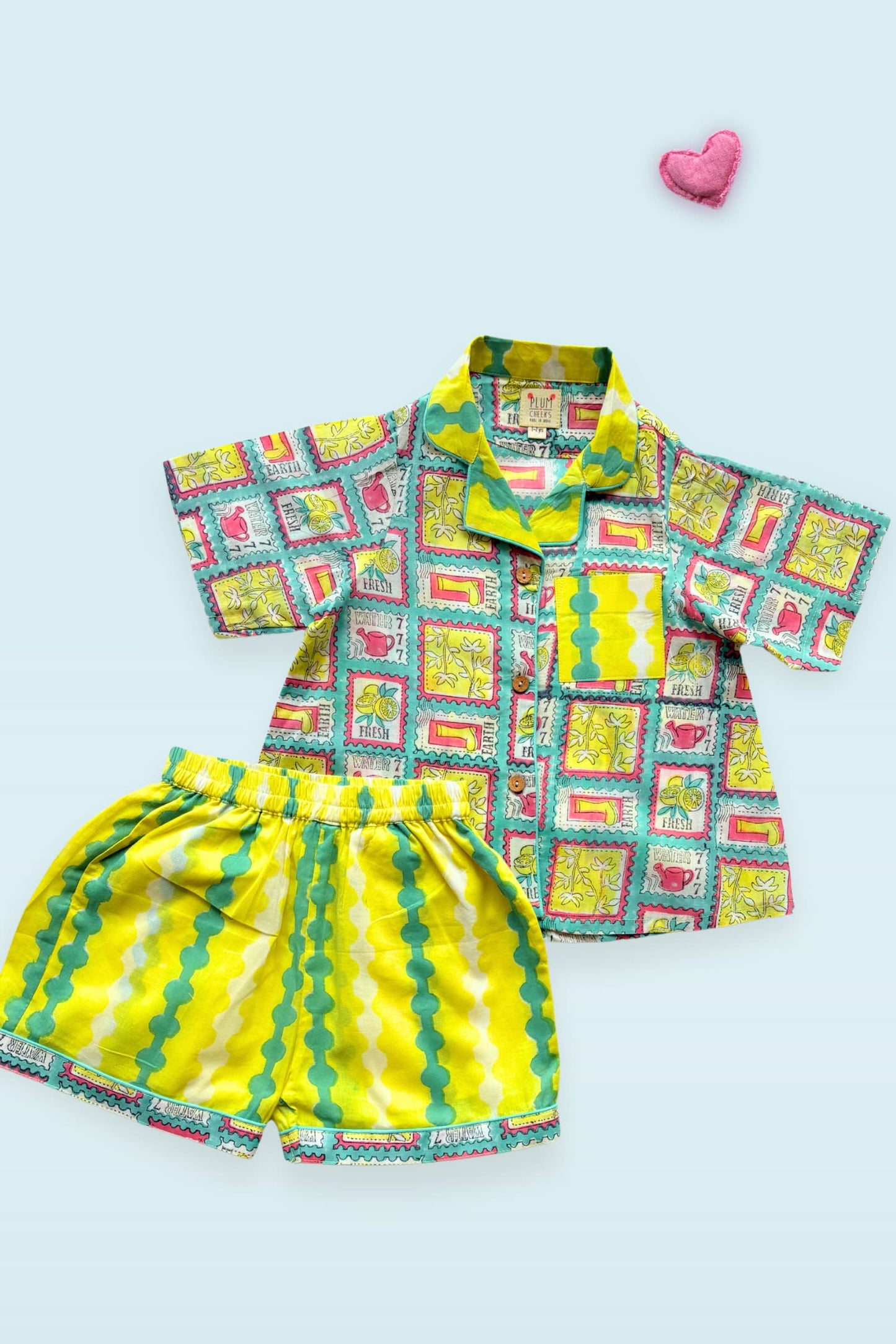 kids summer shorts set bright colors – Plumcheeks