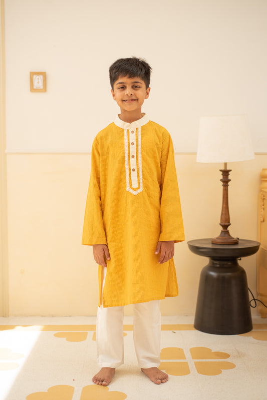 Mustard Kurta Set