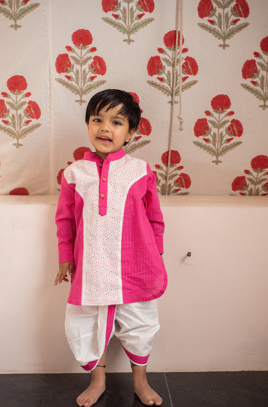 Pink Kurta Dhoti Set