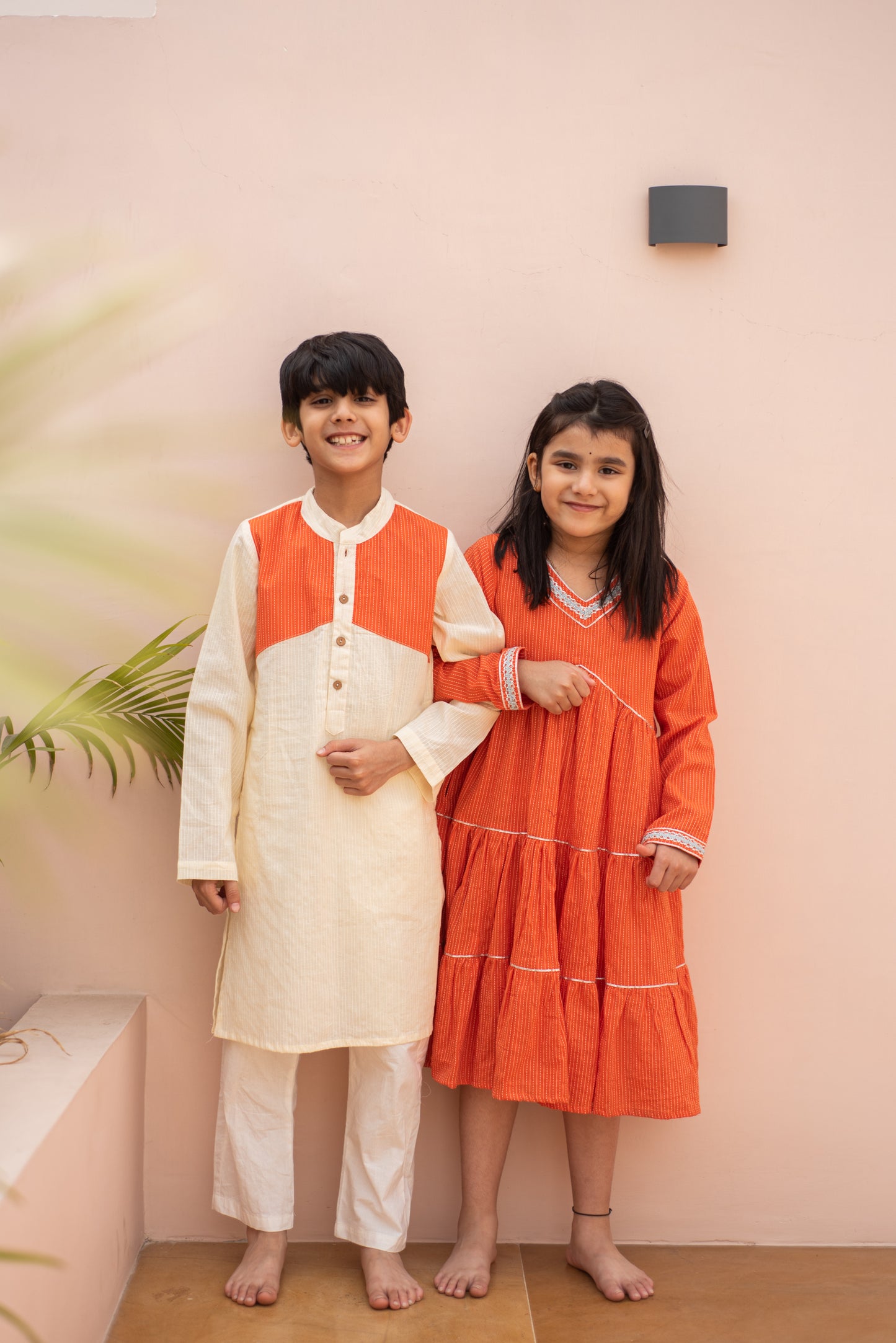 Orange Patch Kurta Set