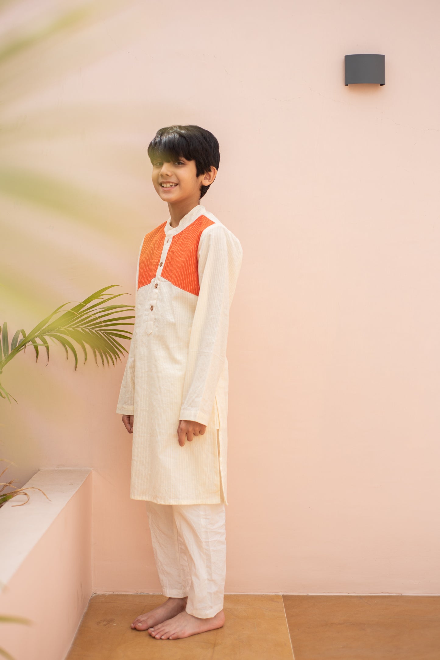 Orange Patch Kurta Set