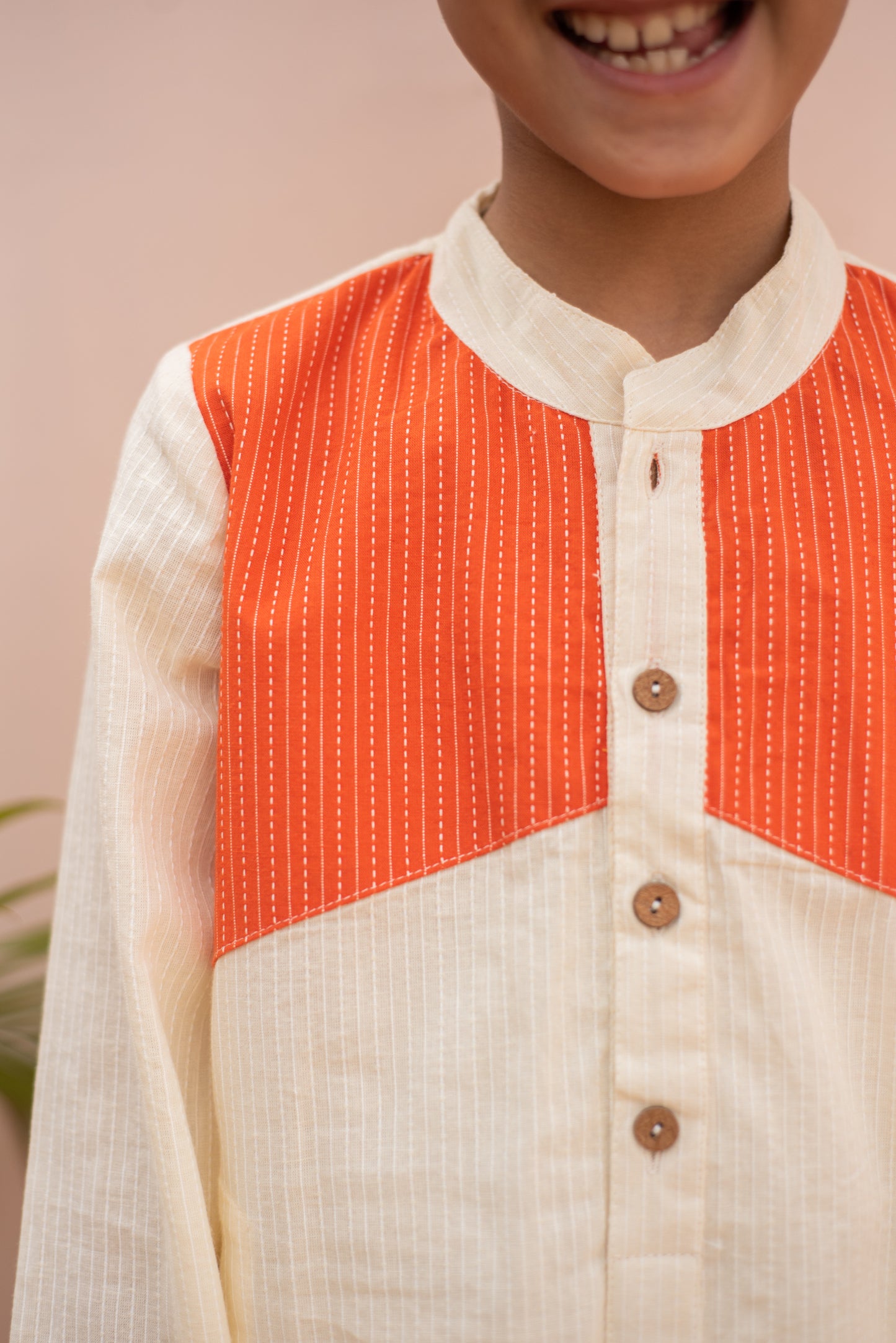 Orange Patch Kurta Set