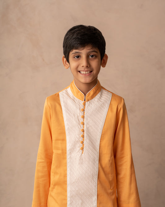 Kesariya Kurta & Dhoti Set