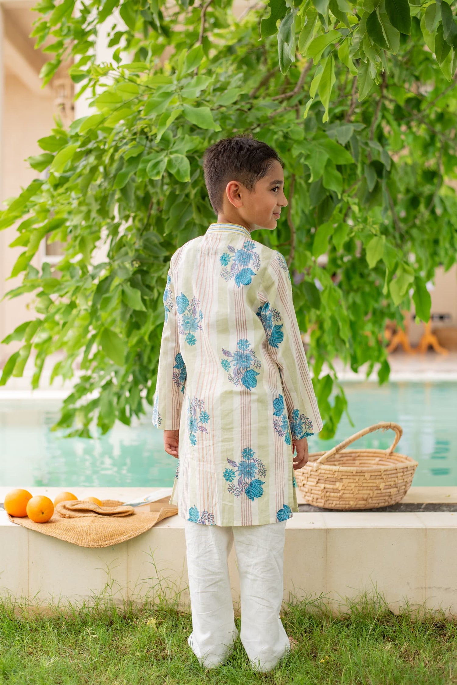 kids striped kurta set breathable fabric – Plumcheeks