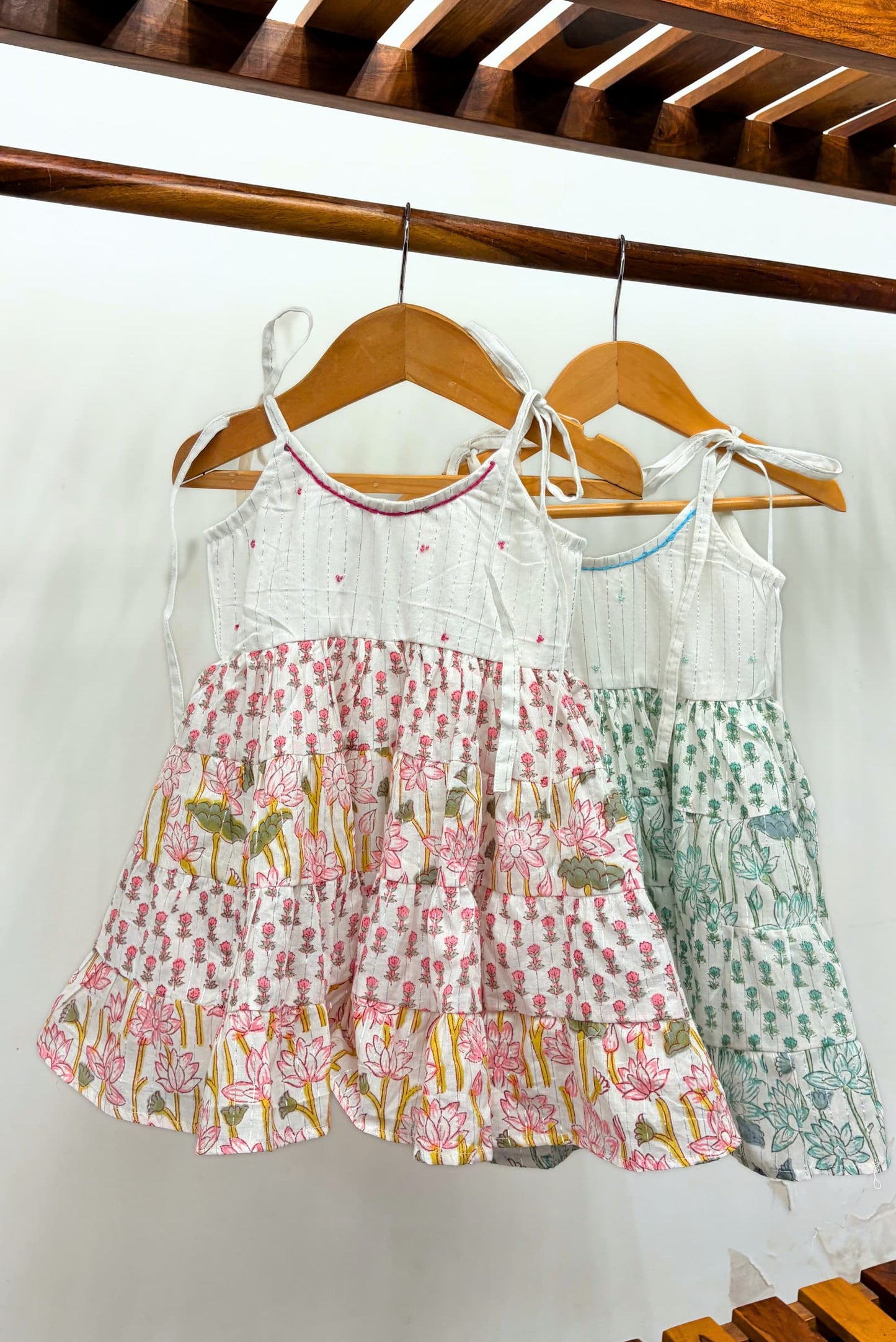 soft flowy cotton tiered dress for kids