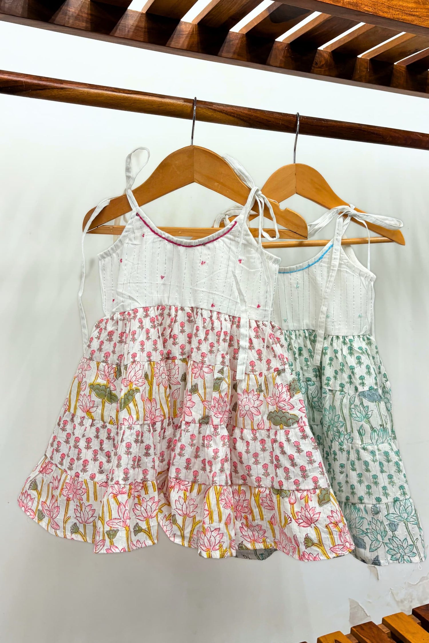 soft flowy cotton tiered dress for kids