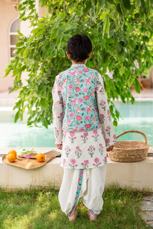 Kids firozi kurta pajama set