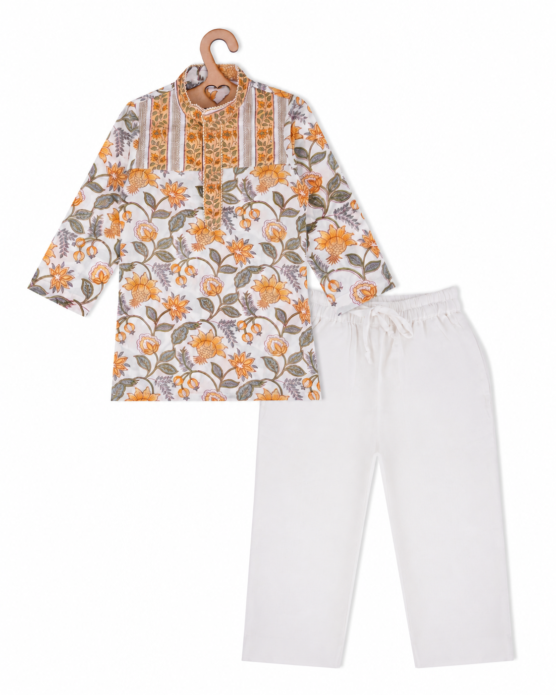 Pink City Palm Kurta Set