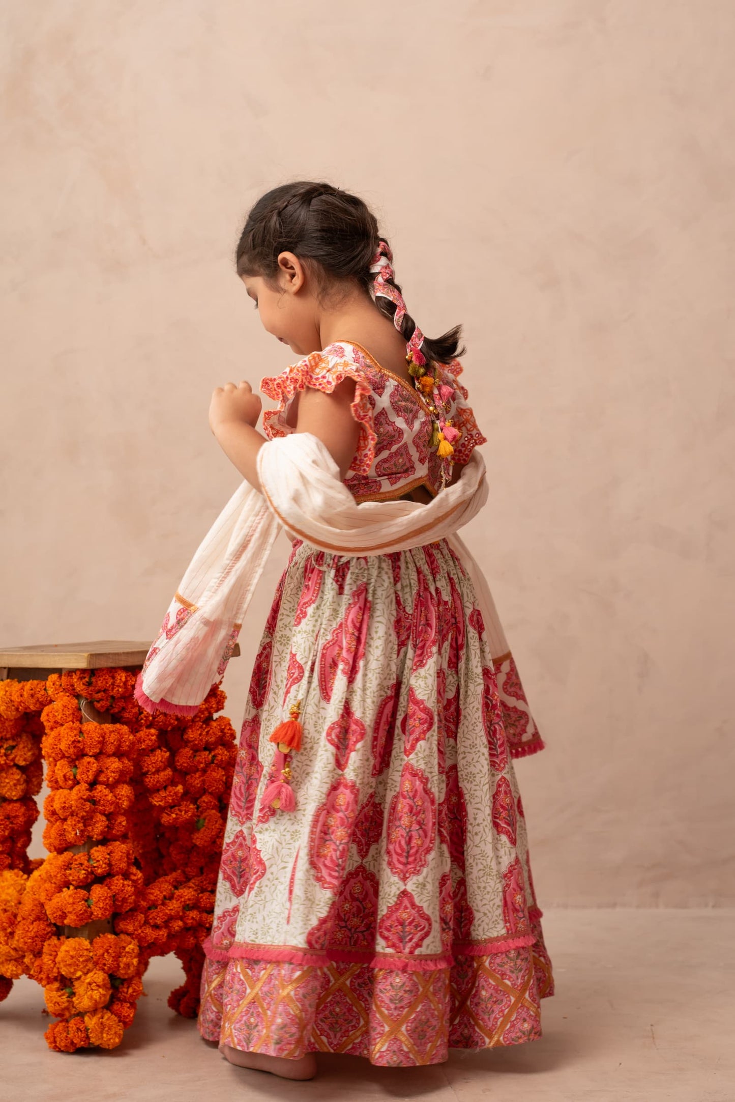 Traditional gulabi parandi hair accessory