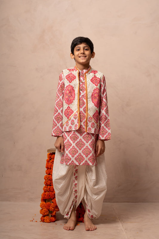 Boys festive ethnic bandi jacket outfit