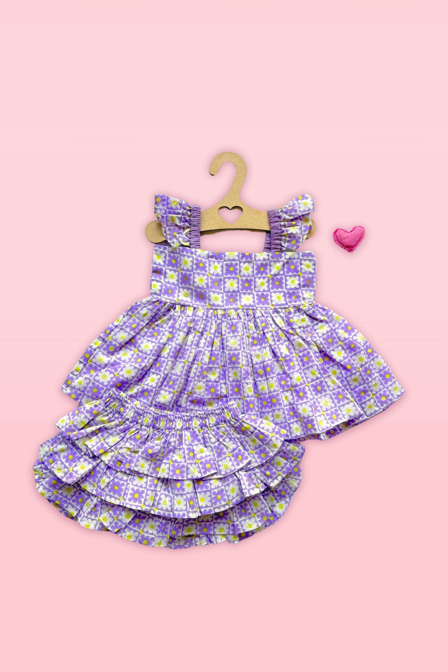 kids ruffle co‑ord set – top & bottom set – Plumcheeks