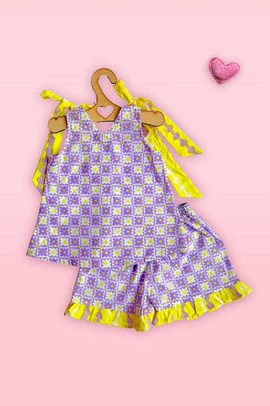 kids tie-up co-ord set cotton fabric – Plumcheeks