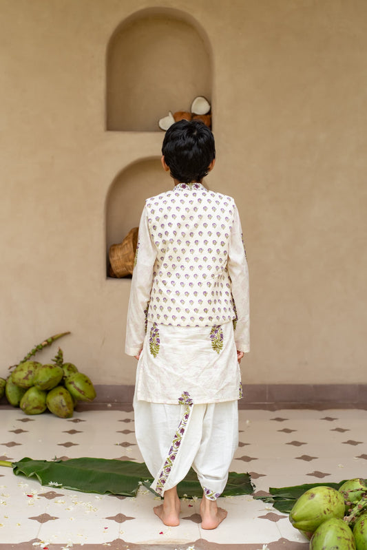 Kids ethnic bandi jacket set PlumCheeks