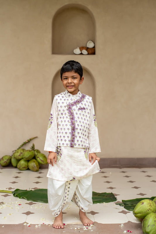 Boys festive printed kurta set Jamuni