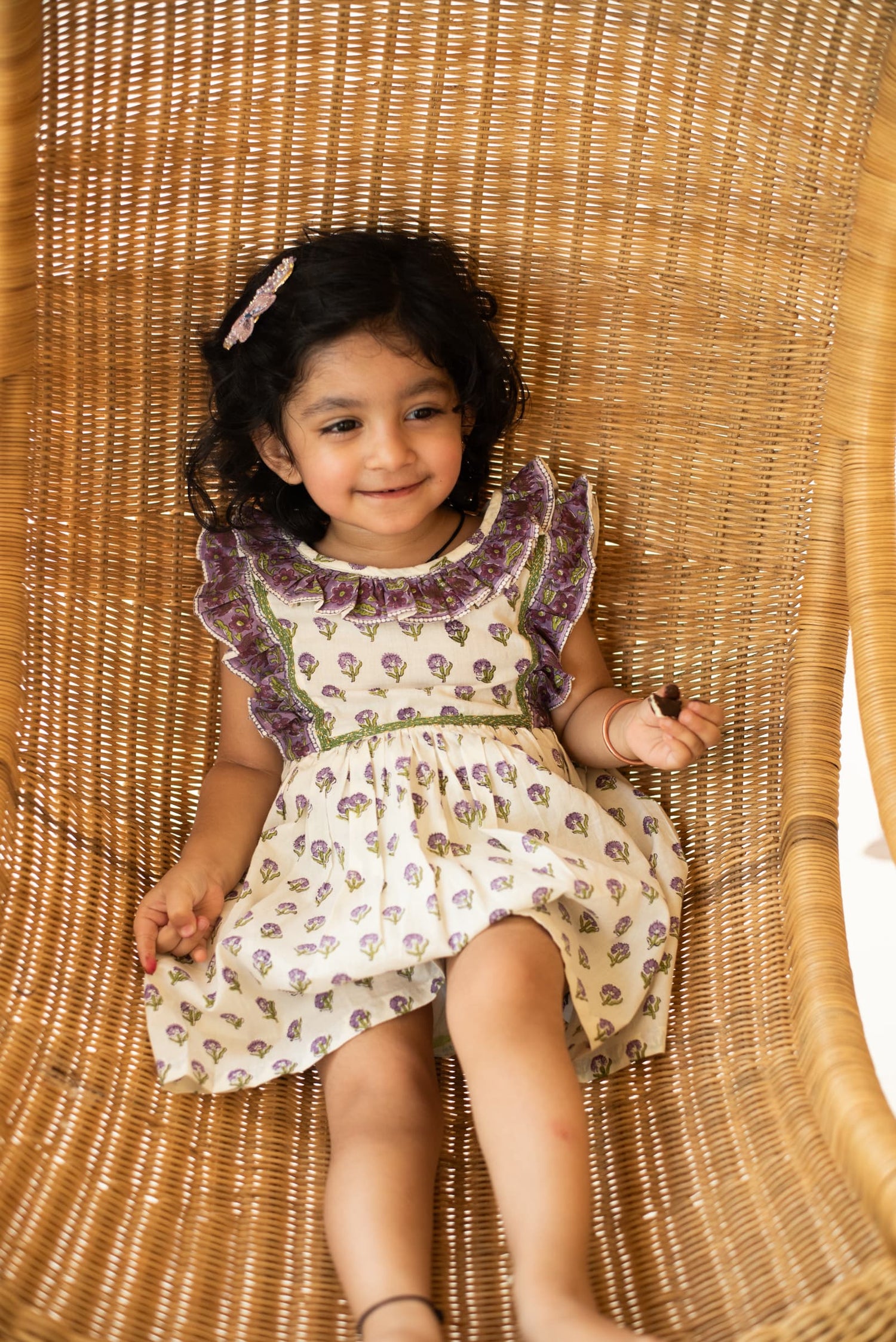 Girls festive jacket dress Jamuni colour