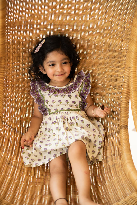 Girls festive jacket dress Jamuni colour