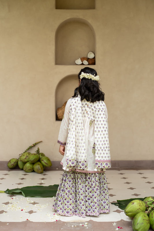 Kids ethnic sharara set PlumCheeks