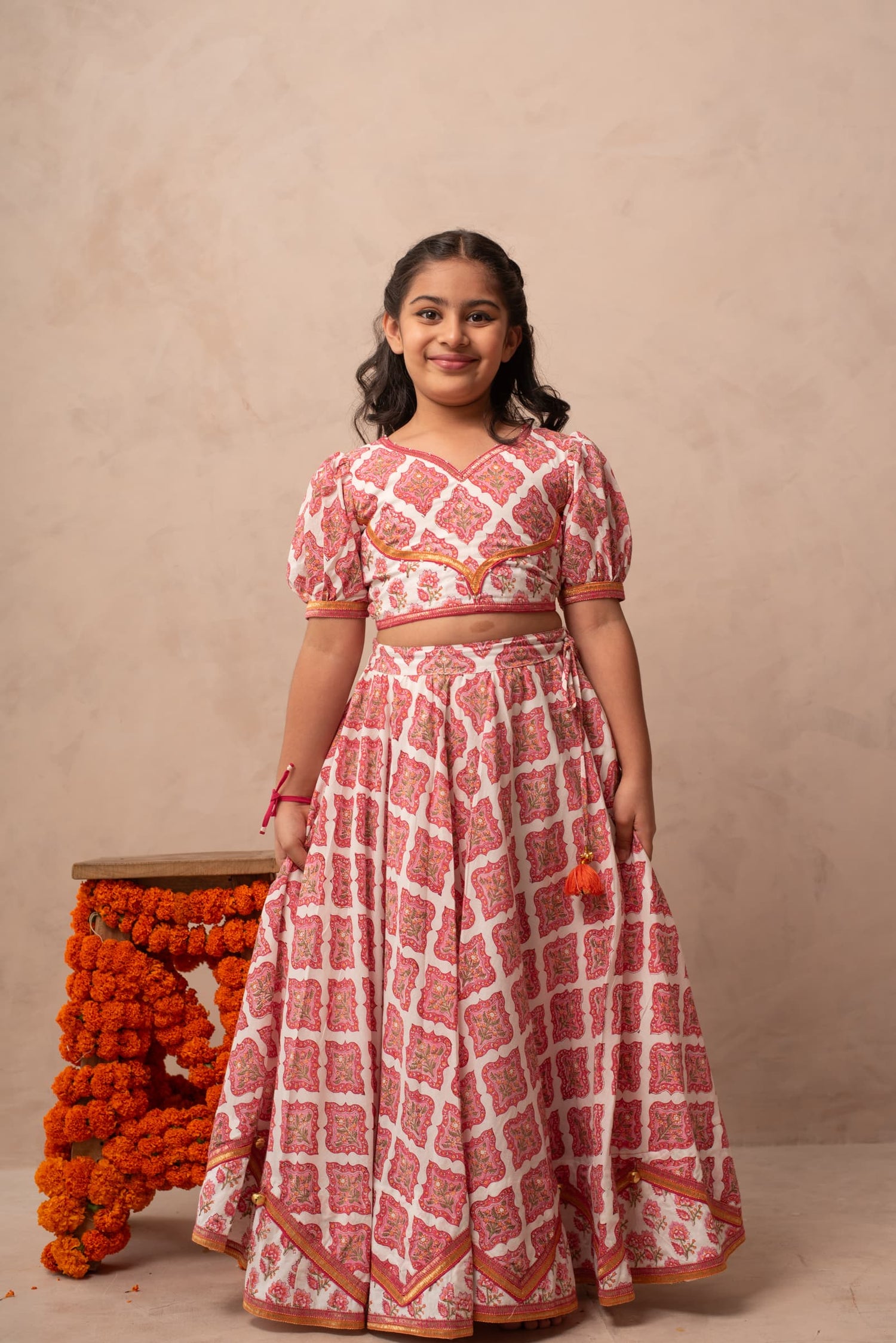Girls festive ethnic lehenga set