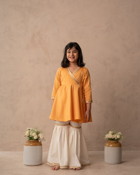 Festive kesariya sharara set