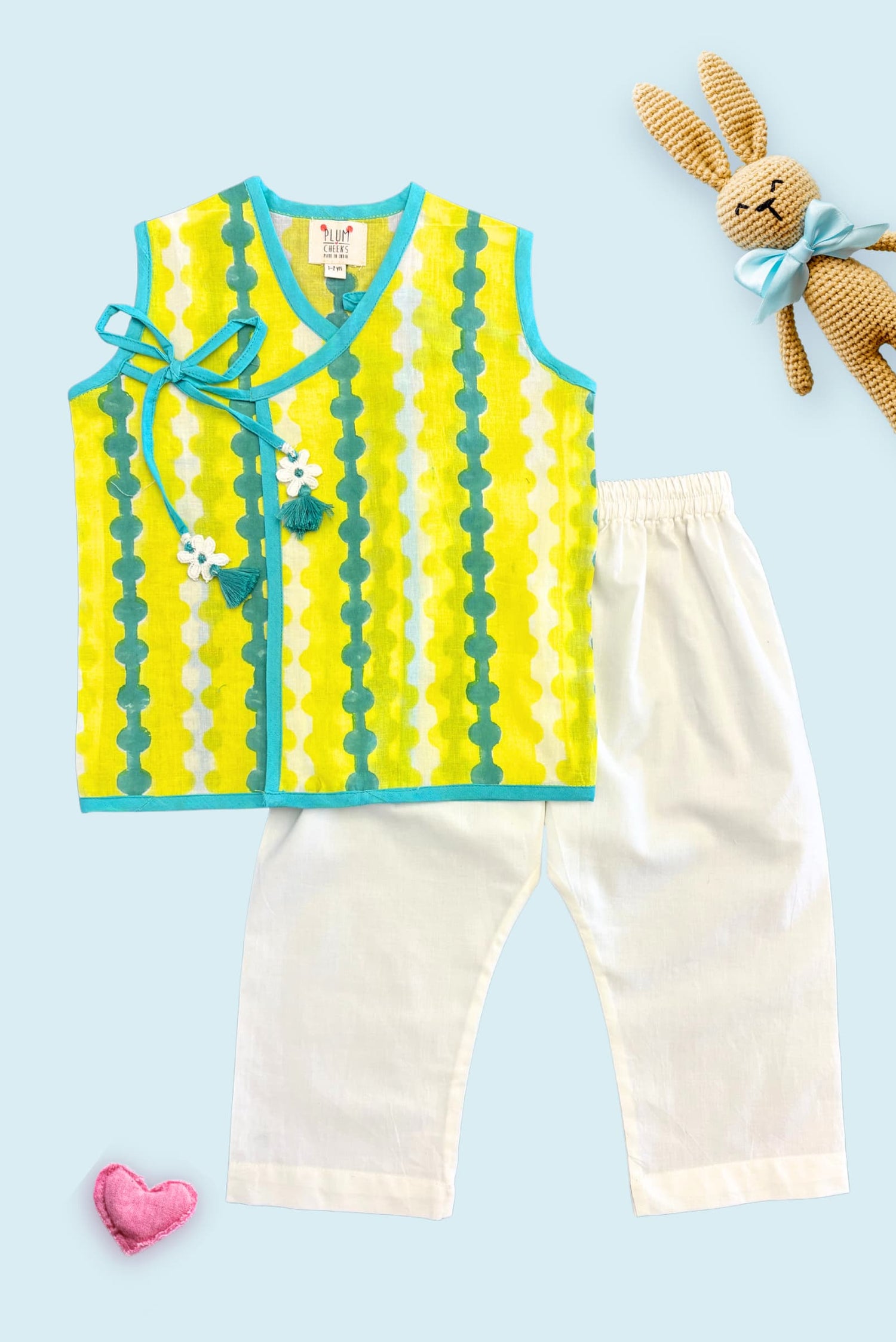 kids lemon print jhabla set soft fabric – Plumcheeks