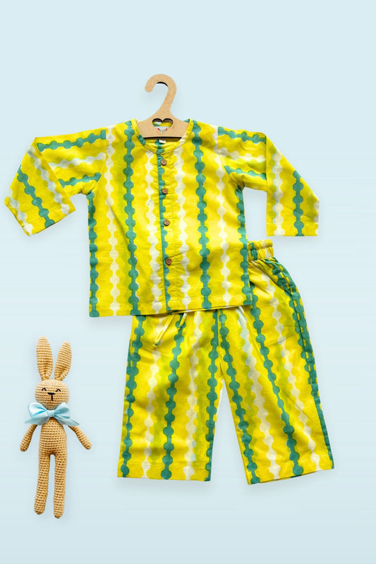Lemon Night Suit kids set front view