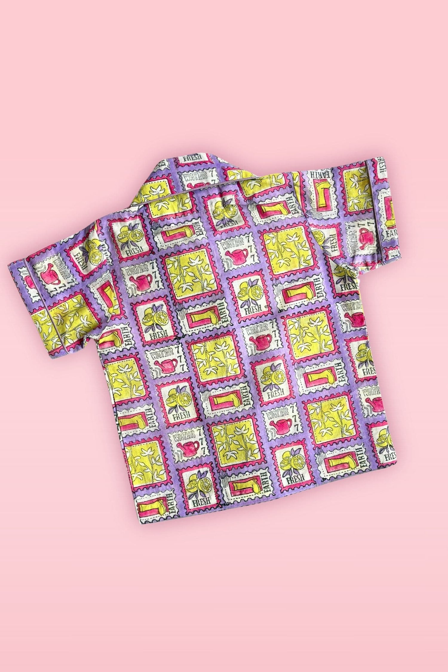 kids pajama set lemon print sleepwear