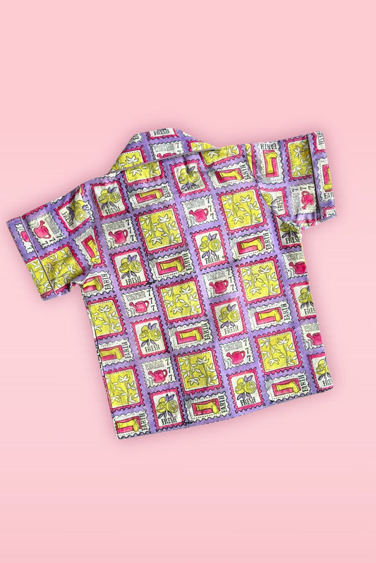 kids pajama set lemon print sleepwear