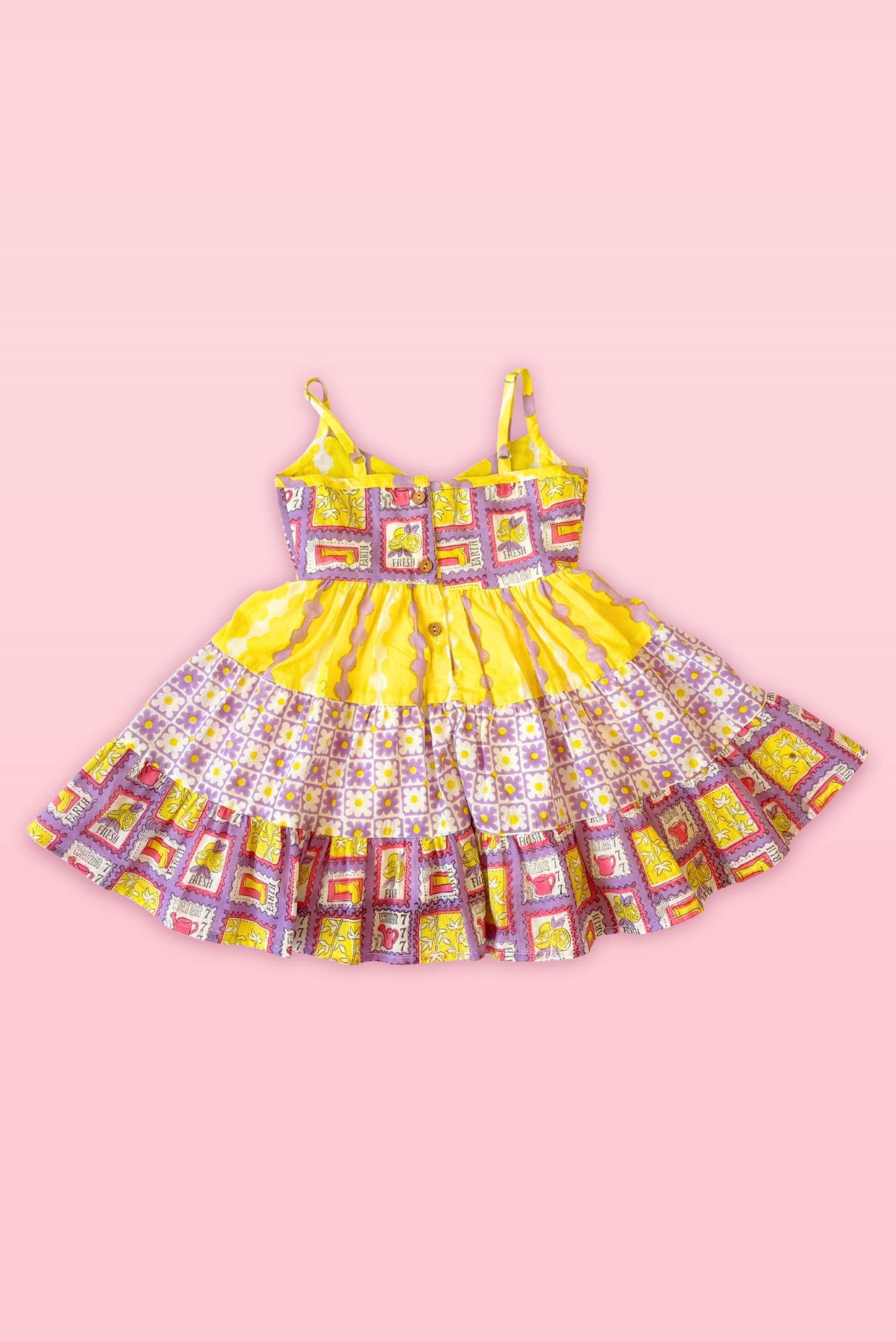 soft cotton lilac tier dress for kids