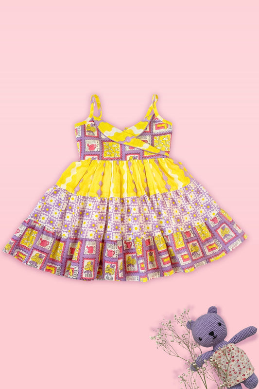 girls lilac summer tiered dress Plumcheeks