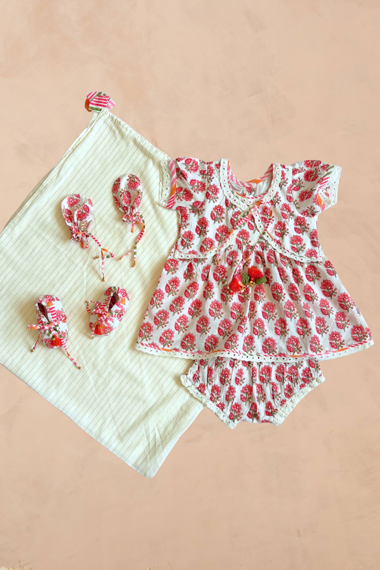 Little Marigold Jamna Set for girls – cotton ethnic outfit front view