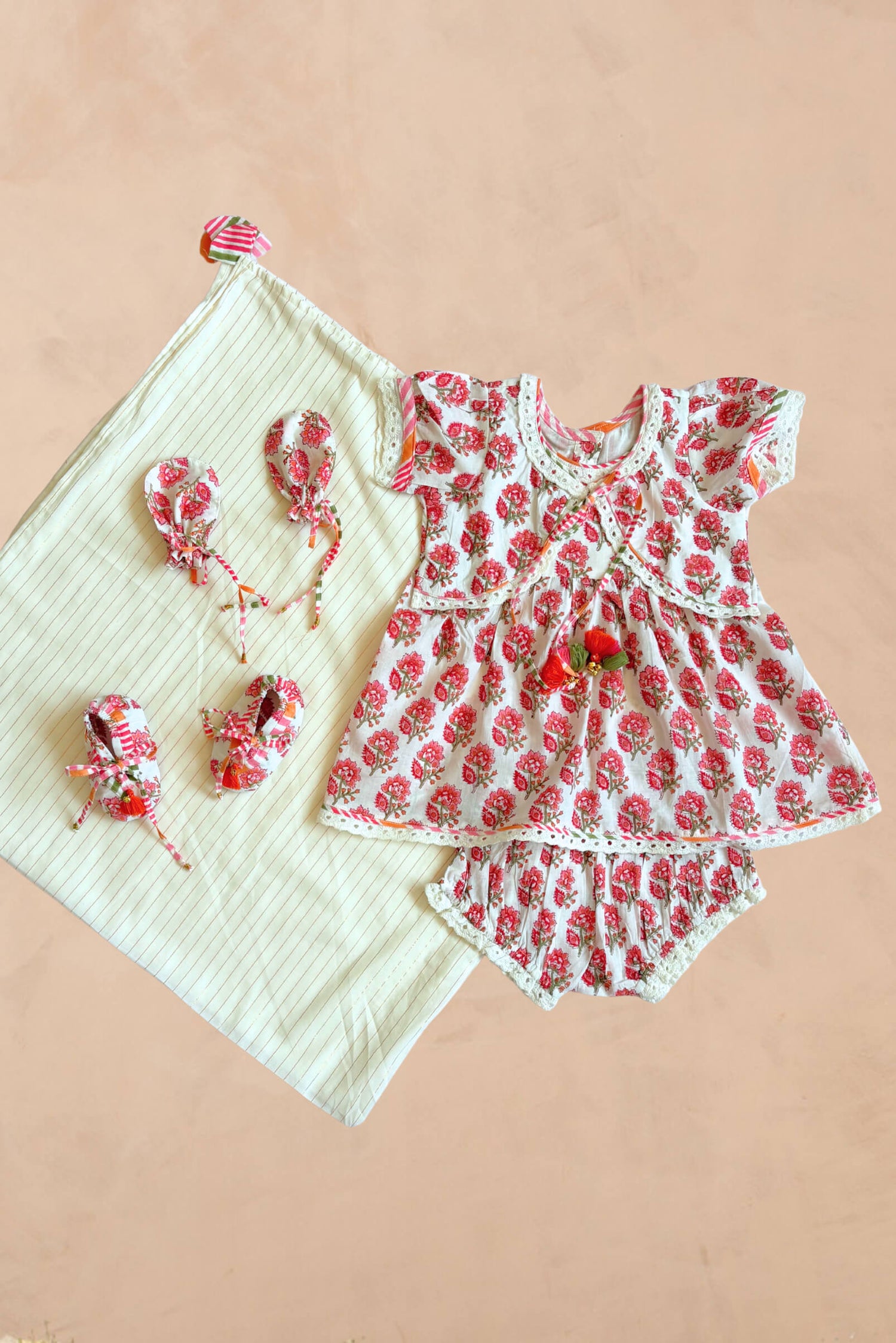 Little Marigold Jamna Set for girls – cotton ethnic outfit front view