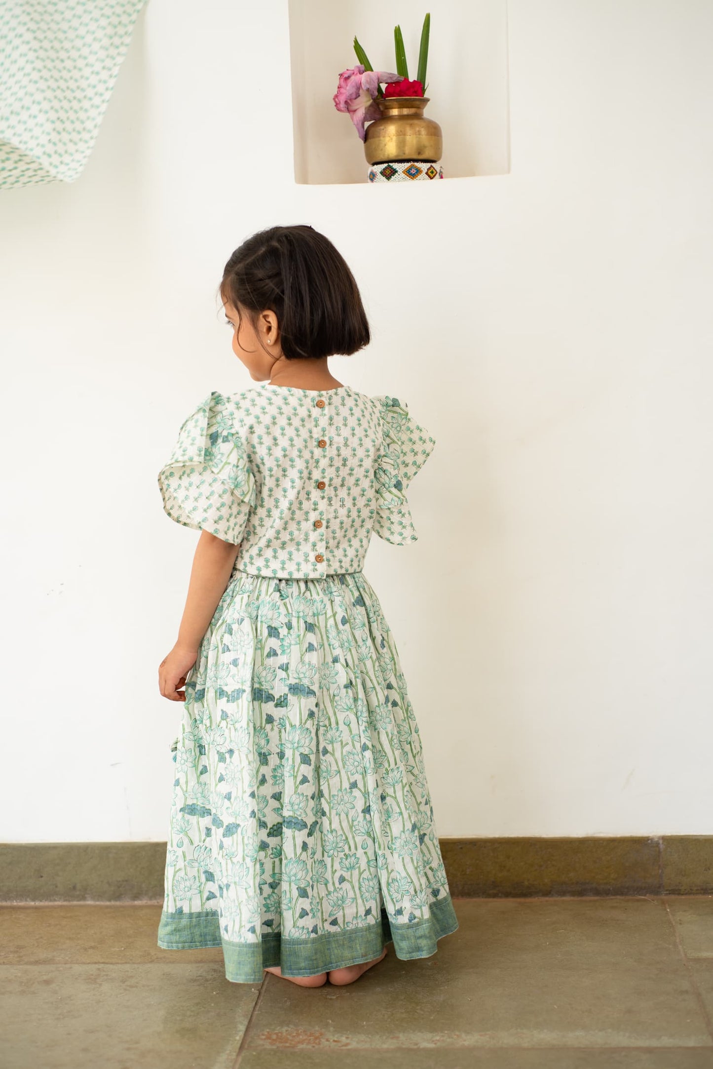 kids lotus bloom print lehenga set – Plumcheeks