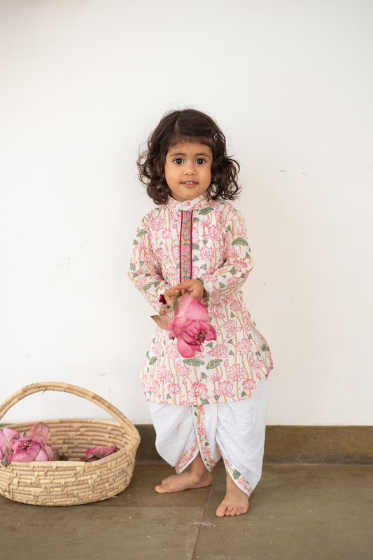 Lotus Dreamy Kurta Set kids ethnic outfit front view