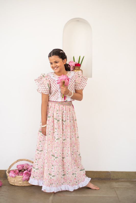 Lotus Dreamy Lehenga Set kids ethnic outfit front view