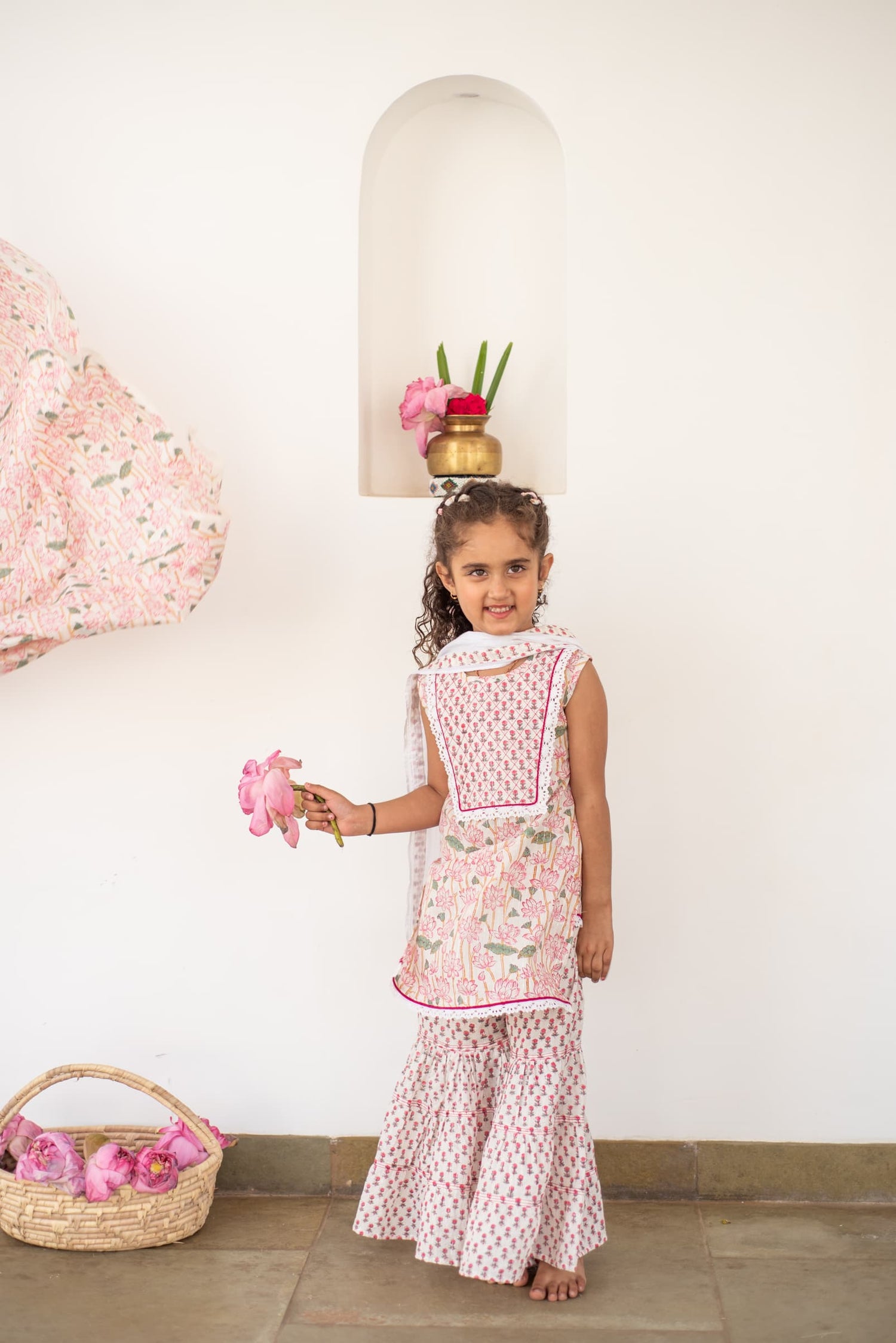 Lotus Lacey Sharara Set kids ethnic outfit front view