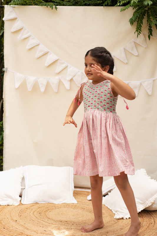 Lotus Swirl Dress kids front view outfit