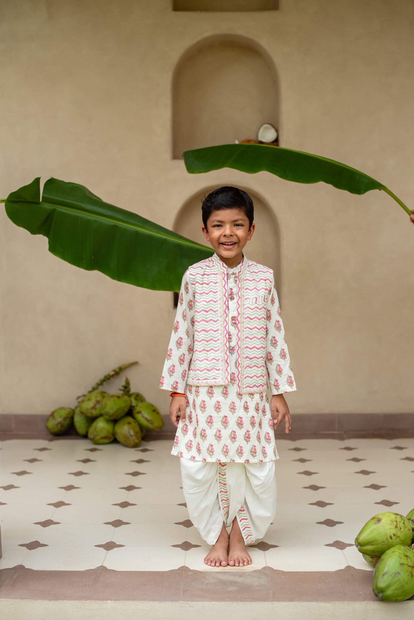 Boys festive chevron kurta set PlumCheeks