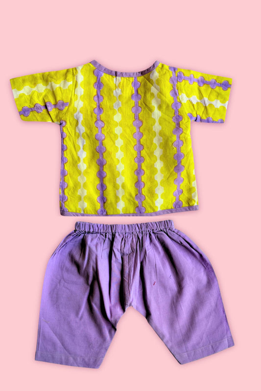 festive kids jhabla outfit bright meadow colors