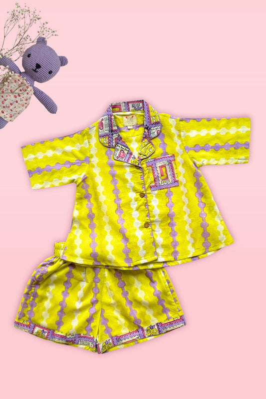 meadow print kids summer outfit