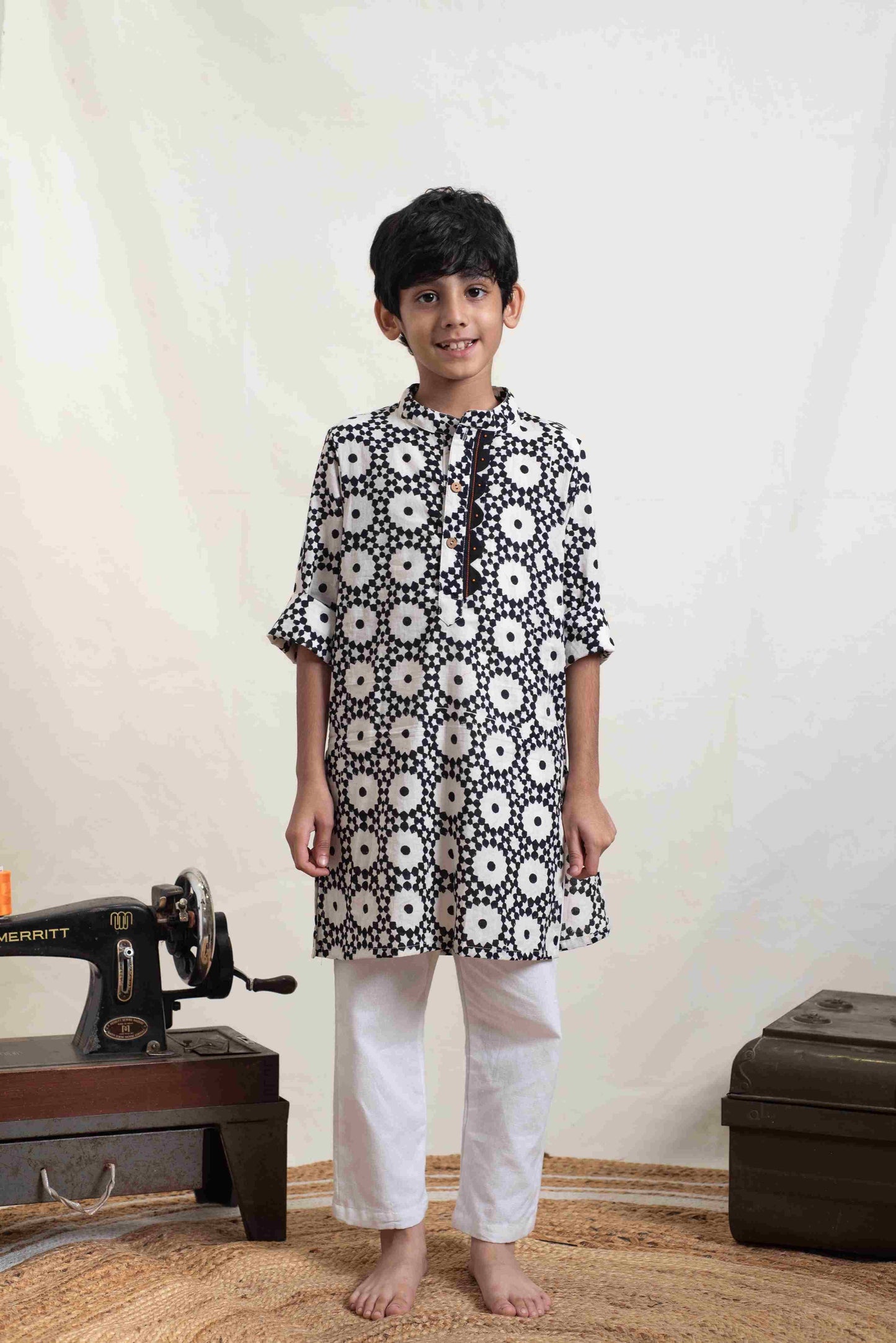 festive kids ethnic wear kurta pyjama close-up