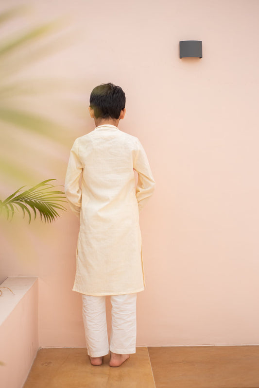 kids orange patch kurta set – Plumcheeks