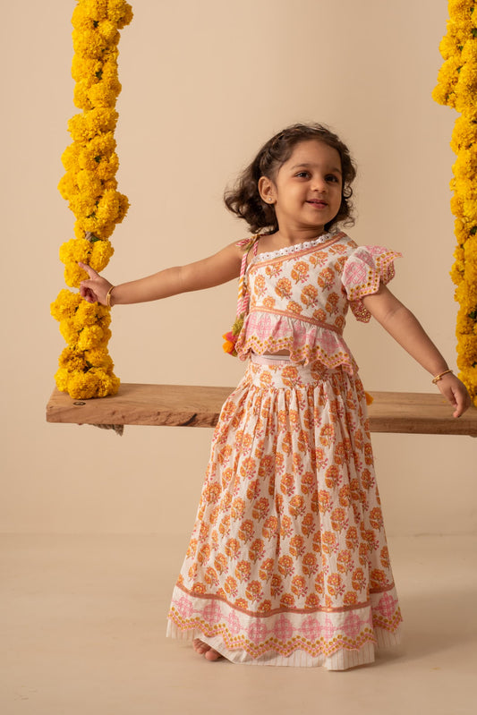 Pihu lehenga set for girls – front view