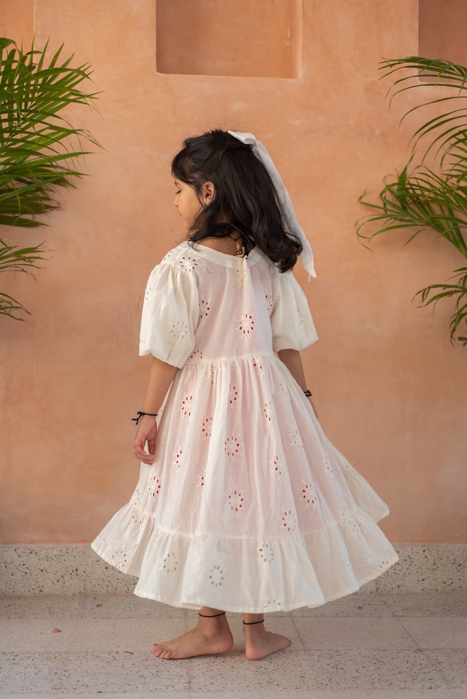 kids pink daisy print dress – Plumcheeks