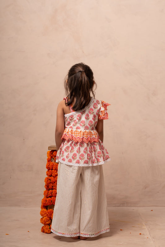 Girls cord set plumcheeks festive look