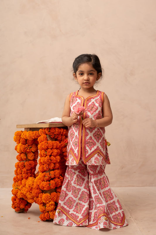 Kids traditional sharara set close-up