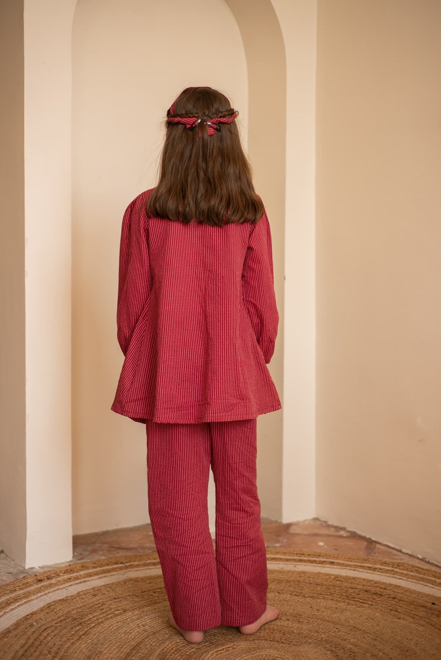 kids maroon scalloped co-ord set – Plumcheeks